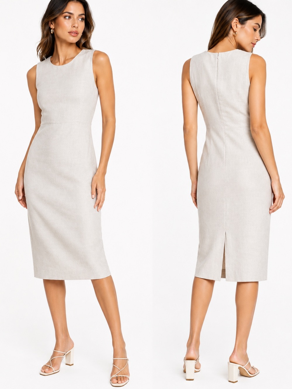 J Mclaughlin Linen Xandra Dress Size 6 Coastal Euro Summer Minimalist Lagom